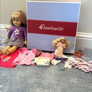 American Girl Purple and Pink Doll Set with Accessories